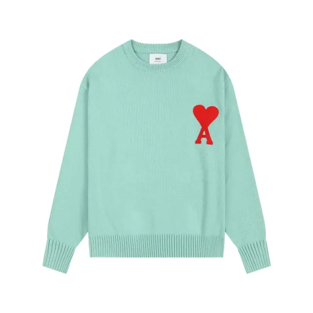AMI Paris Crewneck Sweater Heart Logo