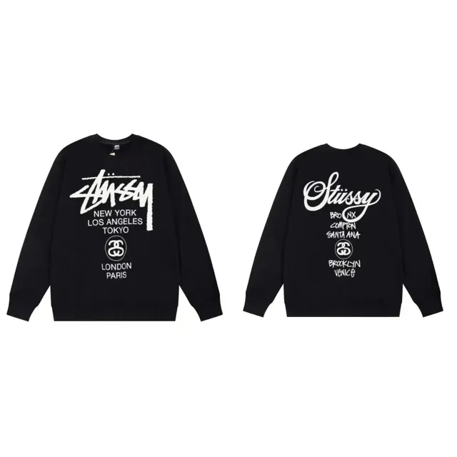 Stüssy Crewneck Sweatshirt World Cities Print
