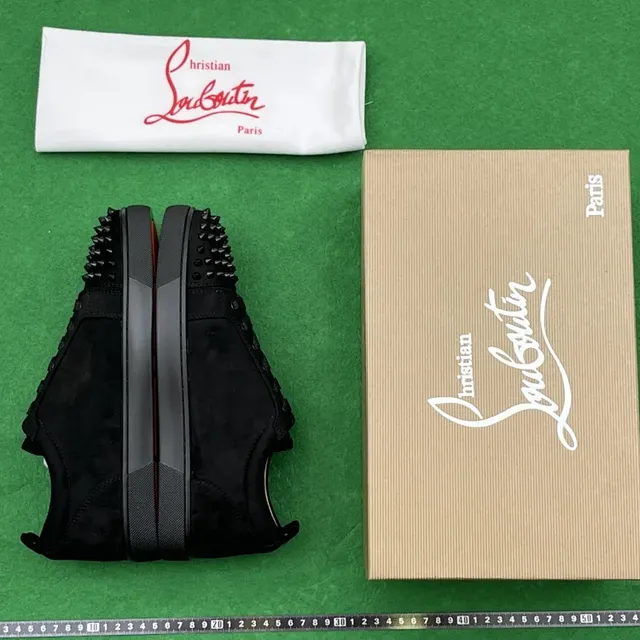 Christian Louboutin Louis Spikes Black Suede