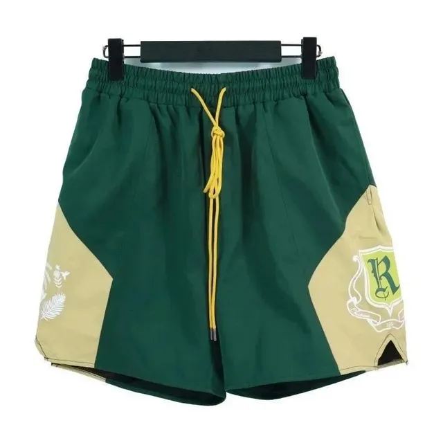 Polo Ralph Lauren Logo Panel Shorts Green Beige Patchwork