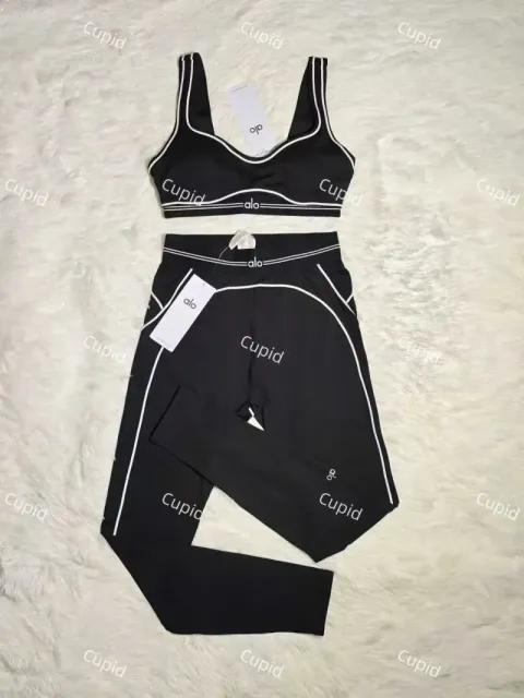 Lululemon Two-Piece Set Black with White Trim