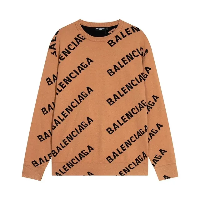 Balenciaga Logo Knit Sweater All-Over Logo
