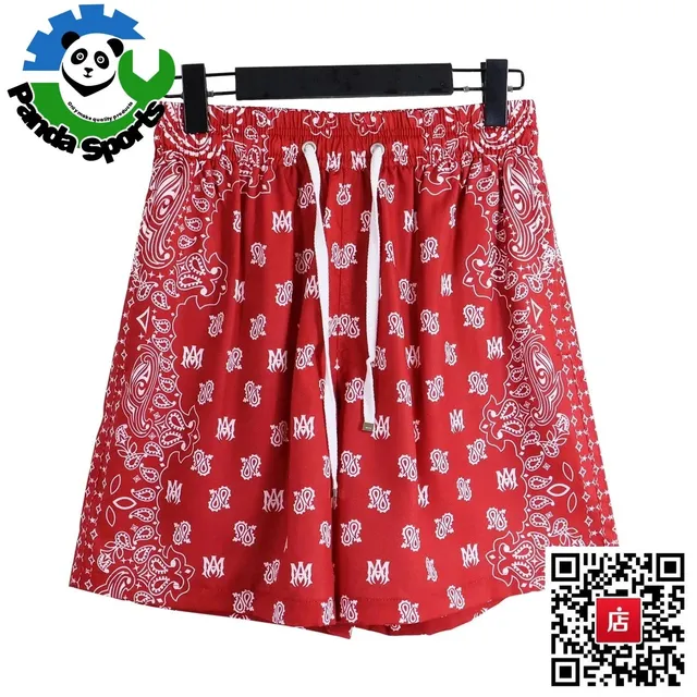 Bandana Print Shorts Paisley Logo All-Over