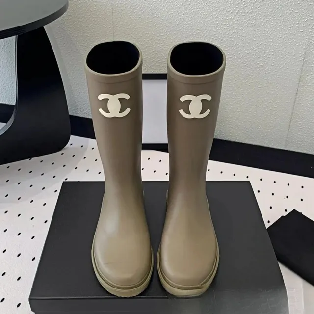 Chanel Rubber Rain Boots CC Logo