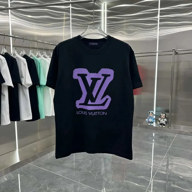 Louis Vuitton LV Logo T-Shirt Purple Monogram Print