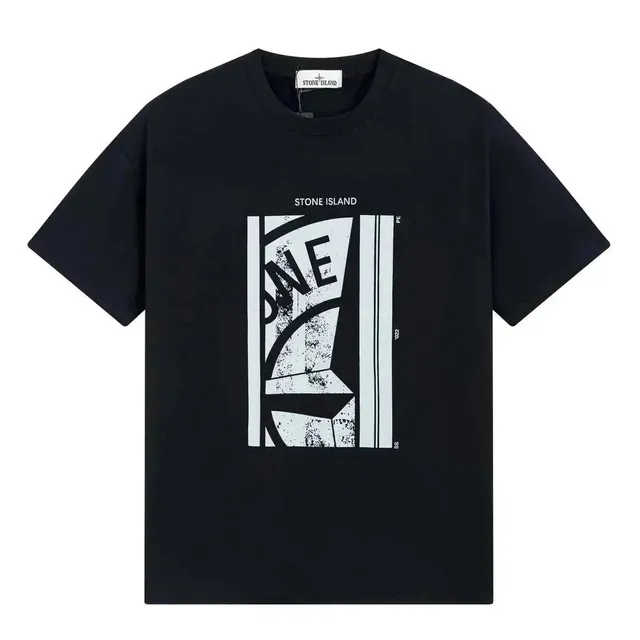 Stone Island Graphic T-Shirt Distressed Logo Print
