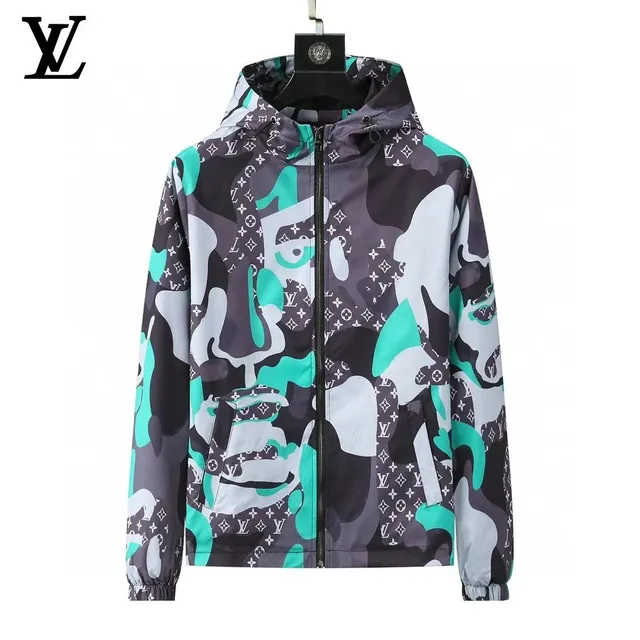 Louis Vuitton Camouflage Hooded Jacket Monogram Camo Print