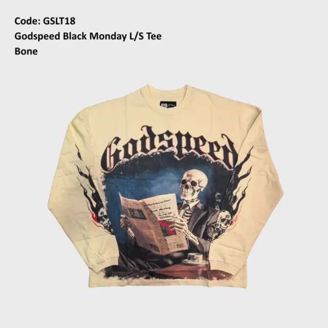 Gslt18 Godspeed Black Monday Long Sleeve Tee Bone