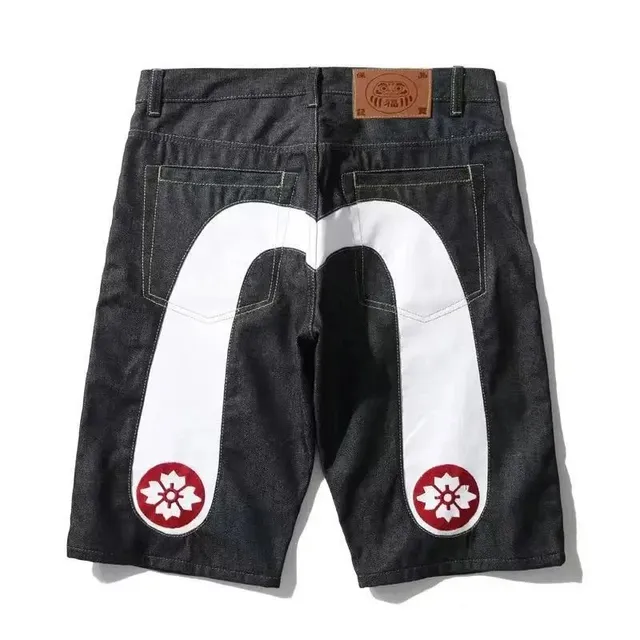 Evisu Denim Shorts Flower Patch