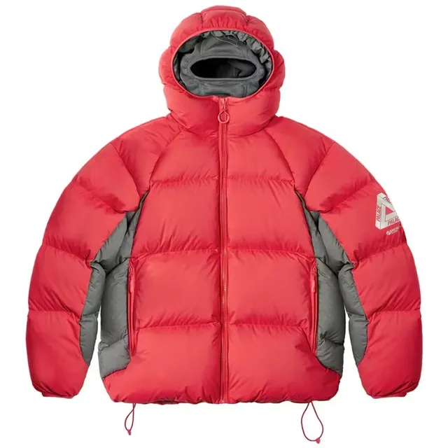 Palace × C.P. Company Puffer Jacket Red/Grey Panel