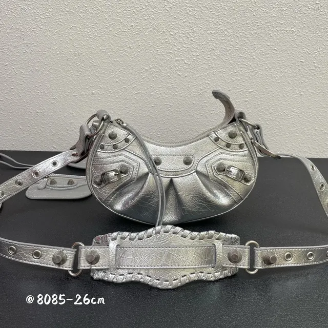 Balenciaga Hourglass Mini Metallic Silver