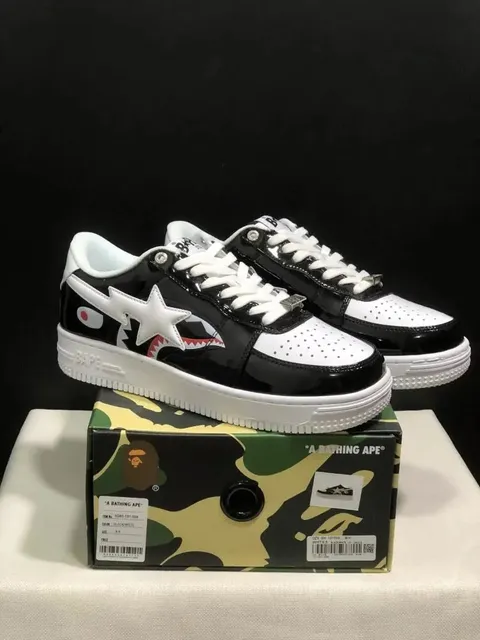 BAPE Shark Sneaker Glossy Black White
