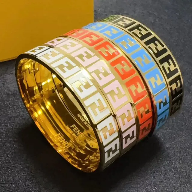 Fendi FF Logo Bangle Multi-Color Enamel