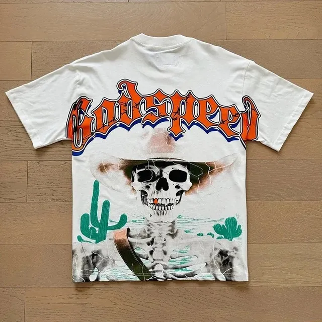 Godspeed Graphic T-Shirt Skull and Cactus Print