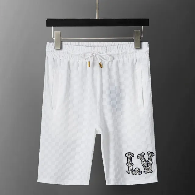 Louis Vuitton Checkered Shorts Crystal LV Logo
