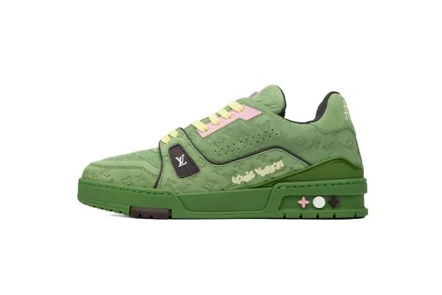 Louis Vuitton LV Trainer Monogram Suede Green