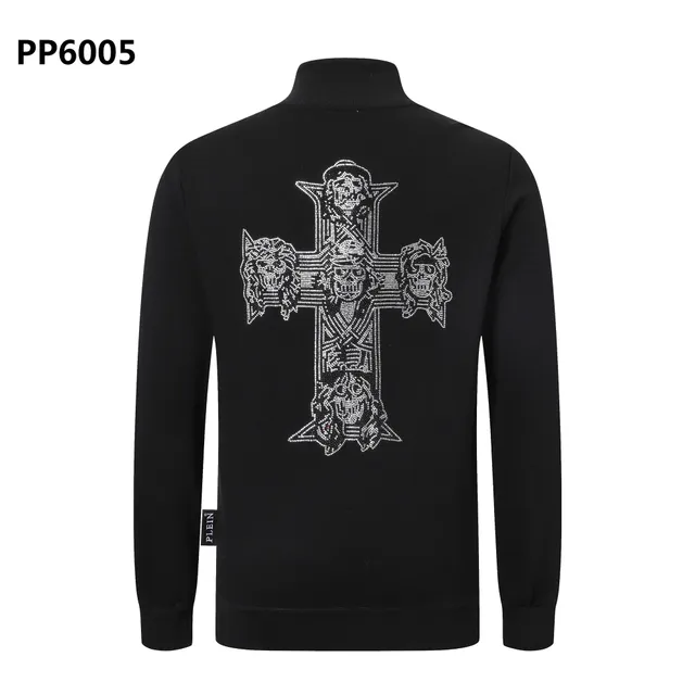 Philipp Plein Crystal Cross Sweater Skull Embellished