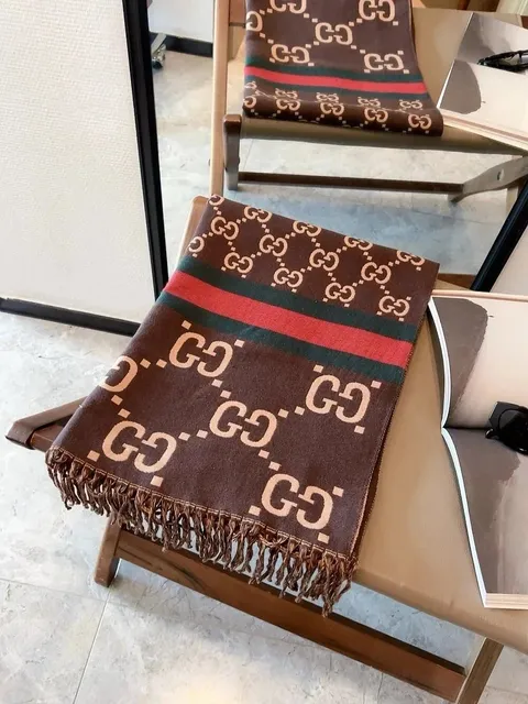 Gucci GG Logo Scarf Web Stripe