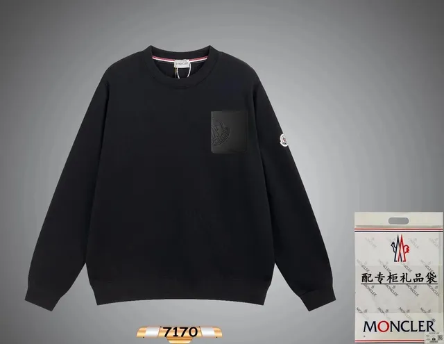 Moncler Crewneck Sweatshirt Leather Patch