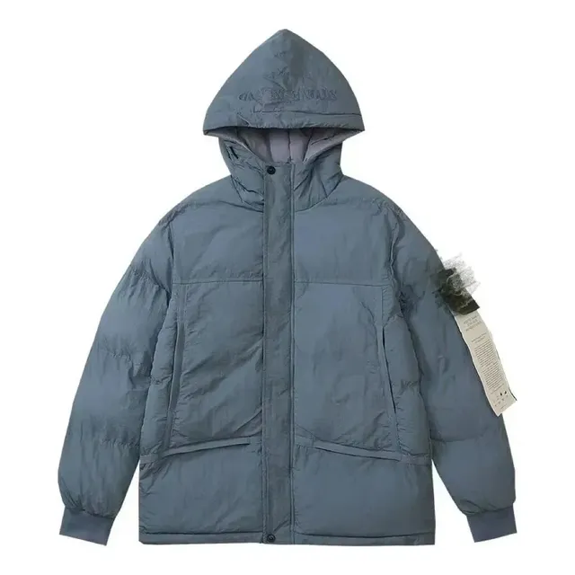 Stone Island Hooded Puffer Jacket Embroidered Logo