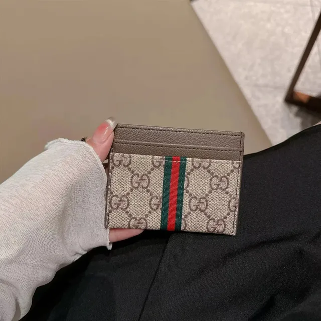 Gucci Ophidia Card Holder GG Supreme Web Stripe