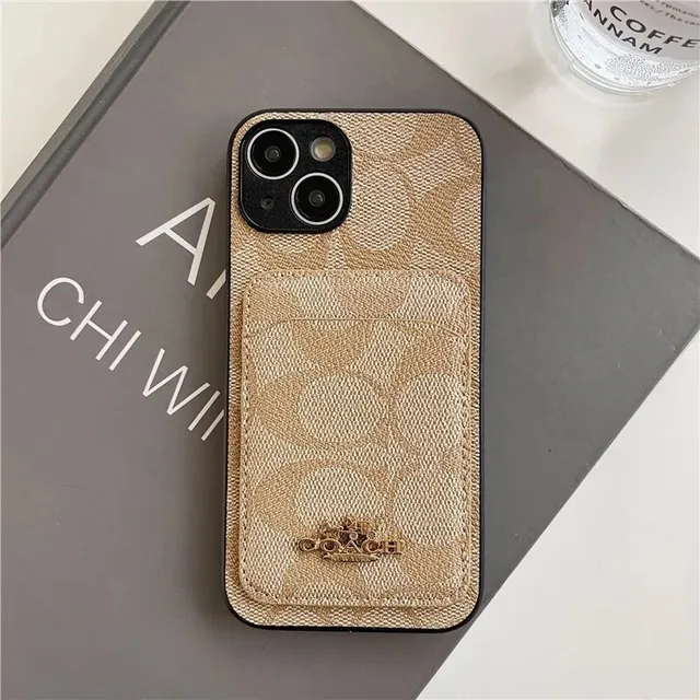 Coach Phone Case with Cardholder Signature Canvas