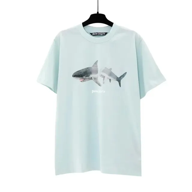 Palm Angels Shark Graphic Tee Shark Print