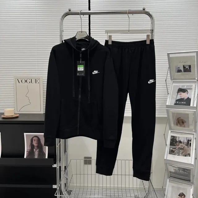 Nike Hoodie and Joggers Set Solid Black
