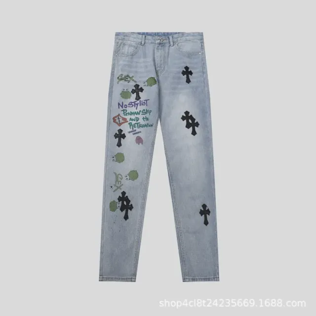 Chrome Hearts Jeans Cross and Graphic Patch
