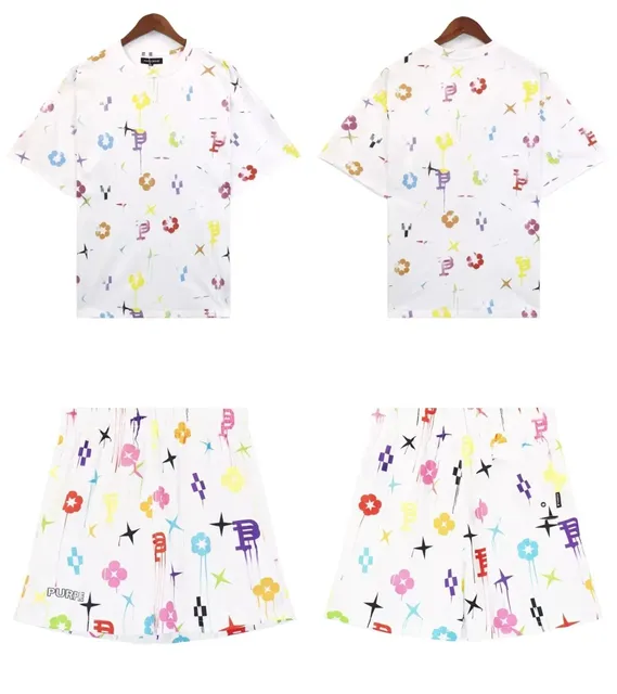 Purple Brand Printed Set Multi-Color Logo Print