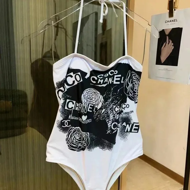 Chanel Printed Halter Swimsuit