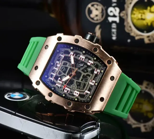 Richard Mille RM 011 TPT Carbon with Green Rubber Strap