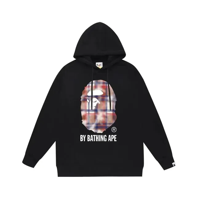 BAPE Shark Hoodie Plaid Ape Head