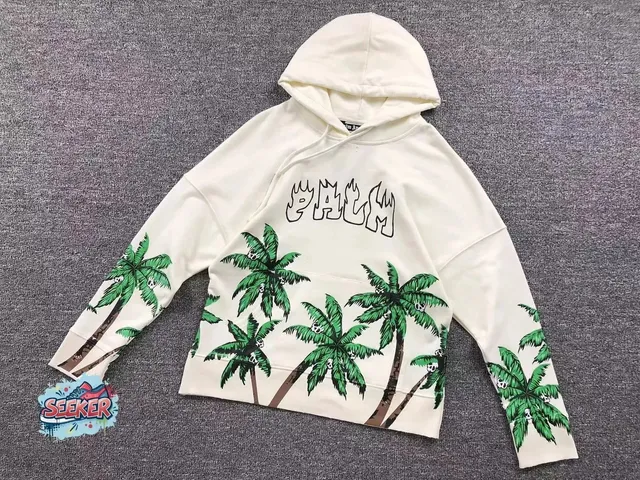 Palm Angels Hoodie Palm Tree Print