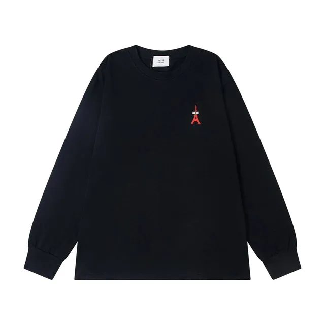 AMI Paris Long Sleeve Tee Eiffel Tower Logo