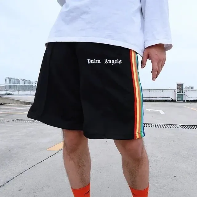 Palm Angels Track Shorts Rainbow Stripe