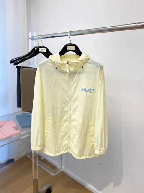 Balenciaga Hooded Windbreaker Logo Print