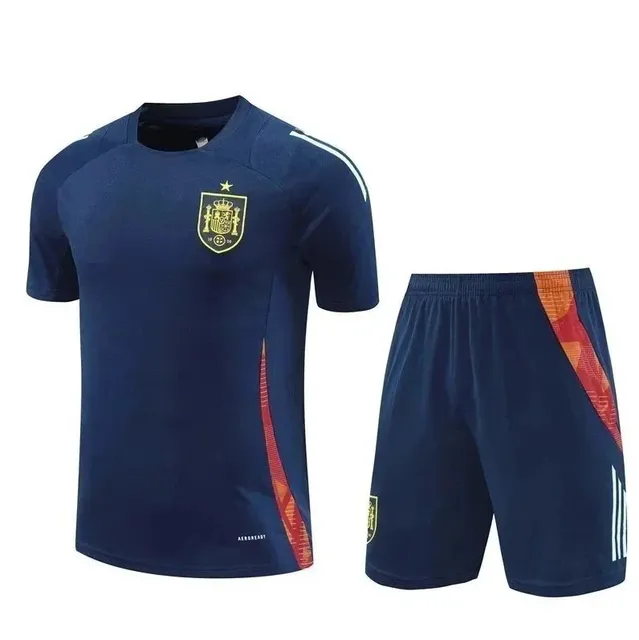 Adidas × Spain National Team Spain Training Set Navy with Red/Orange Accents
