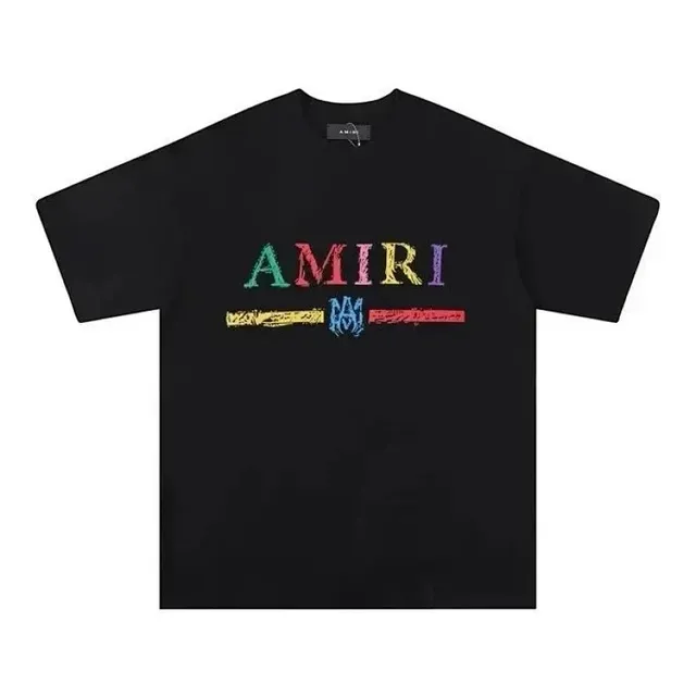 Amiri Logo Tee Multicolor Embroidered