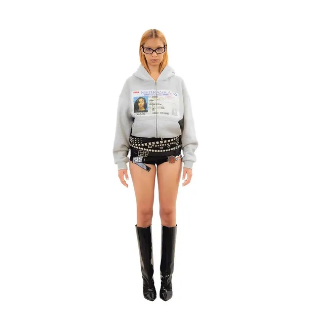 Fear of God Essentials Zip-Up Hoodie Nebraska ID Print