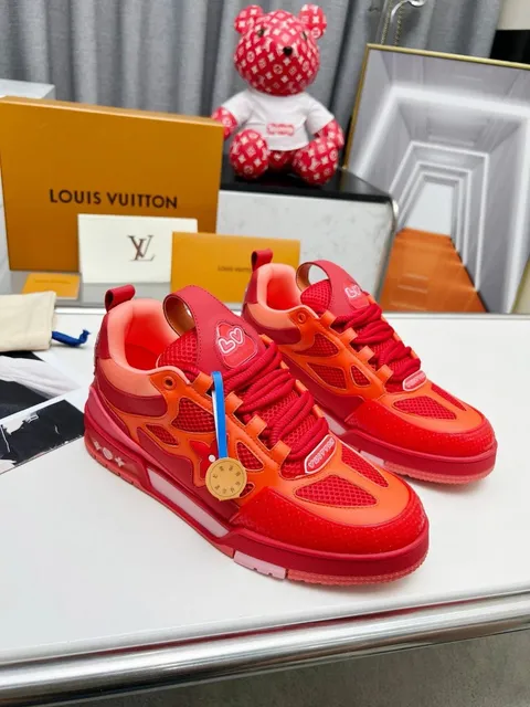 Louis Vuitton × Supreme LV Trainer Monogram Red Orange