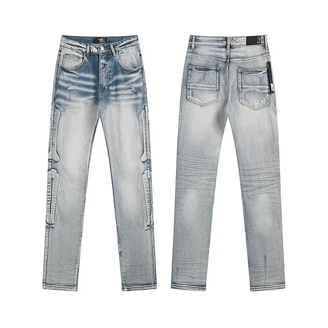 Amiri Bone Jeans Distressed Light Wash
