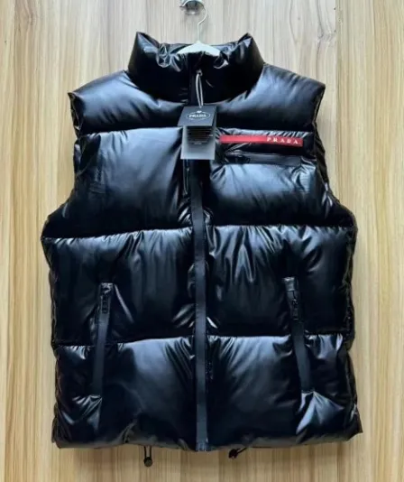 Prada Puffer Vest Nylon with Logo Tape