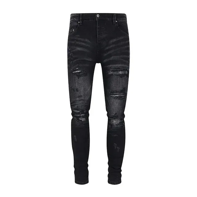 Distressed Skinny Jeans Black Wash