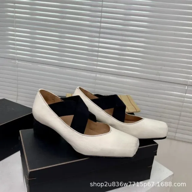 Maison Margiela Block Heel Mary Jane Two-Tone