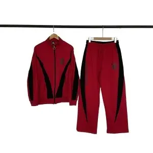 Adidas Track Suit Red with Black Stripes