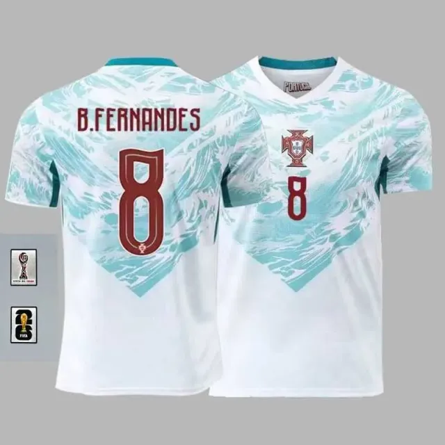 Portugal away jersey, number 8 with captain's armband