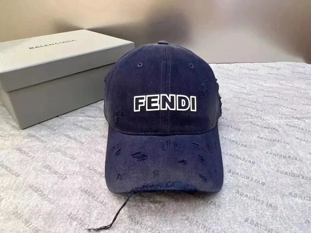 Fendi Distressed Cap Logo Embroidery