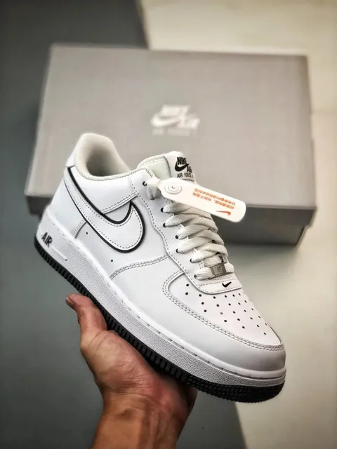 Nike Air Force 1 Low Triple White with Black Swoosh
