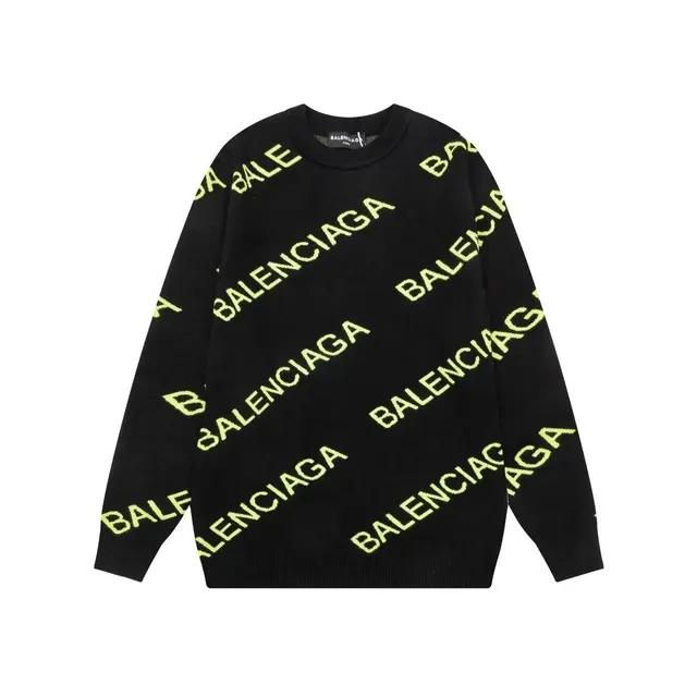 Balenciaga Logo Knit Sweater All-Over Logo